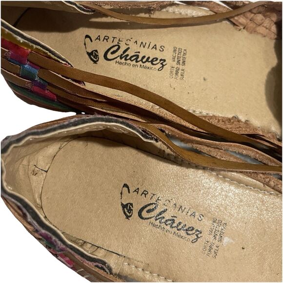 Arte Sanias Chavez Multicolor Sarape Huarache Sandals Women’s Size 10 - Picture 4 of 7